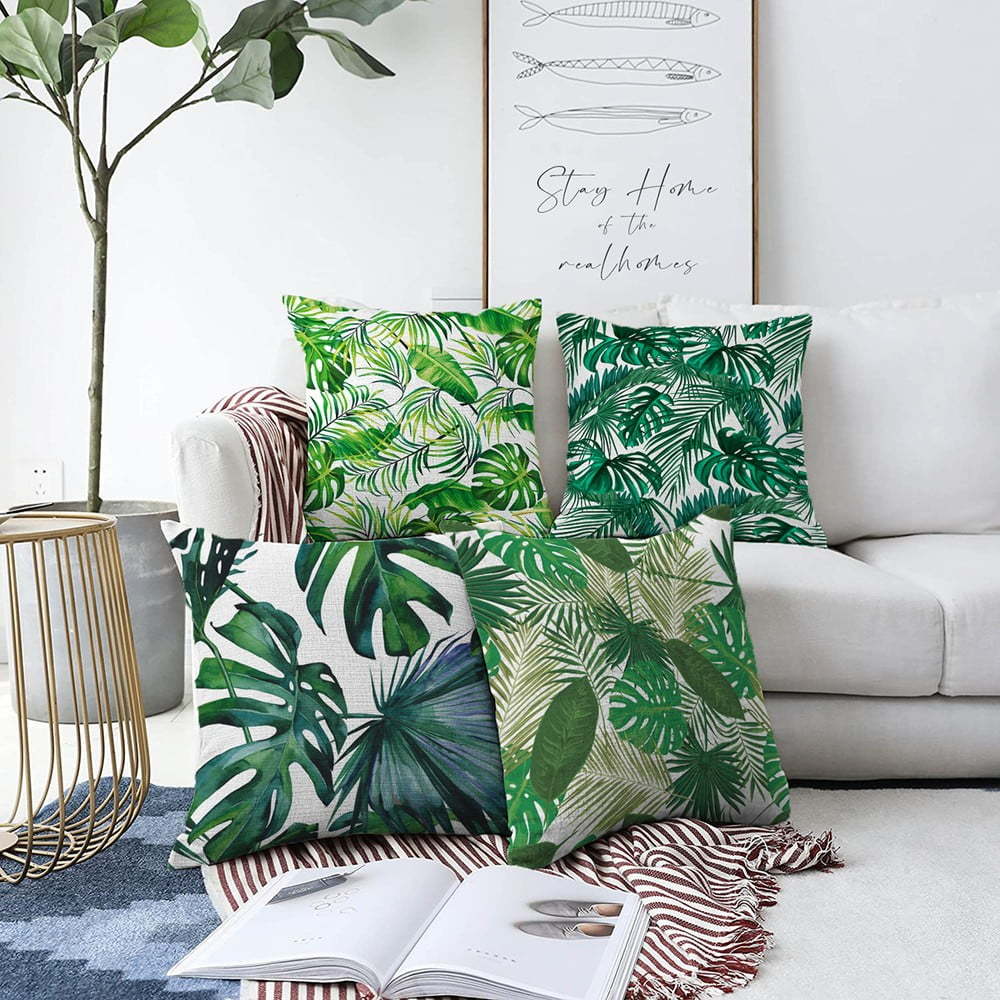 Sada 4 povlaků na polštáře Minimalist Cushion Covers Summer Jungle