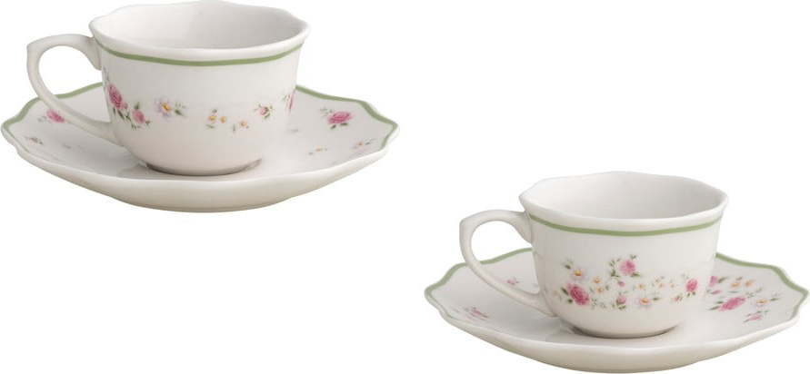 Sada 2 porcelánových šálků na kávu Brandani Nonna Rosa Brandani