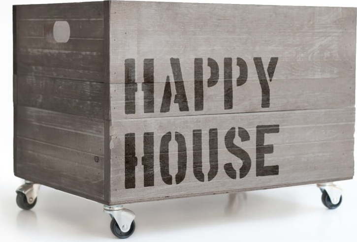 Šedý pojízdný box Really Nice Things Happy House Really Nice Things