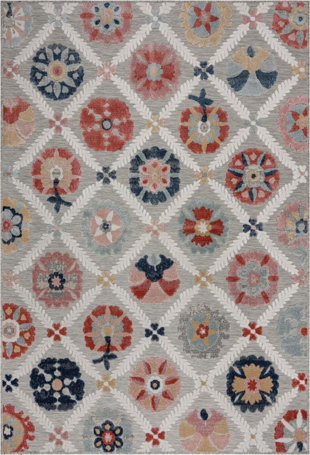 Šedý venkovní koberec 290x200 cm Flora - Flair Rugs Flair Rugs