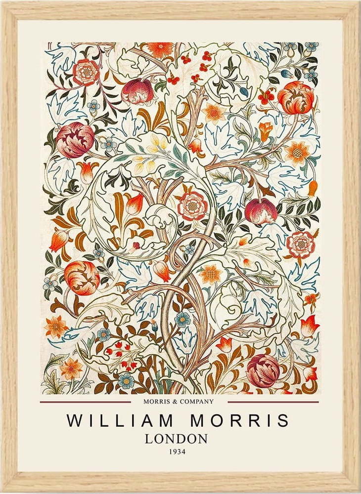 Plakát v rámu 55x75 cm William Morris – Wallity Wallity