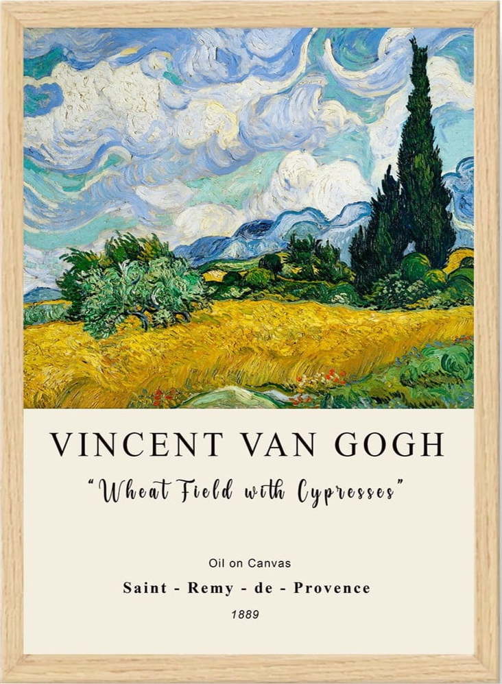 Plakát v rámu 55x75 cm Vincent van Gogh – Wallity Wallity