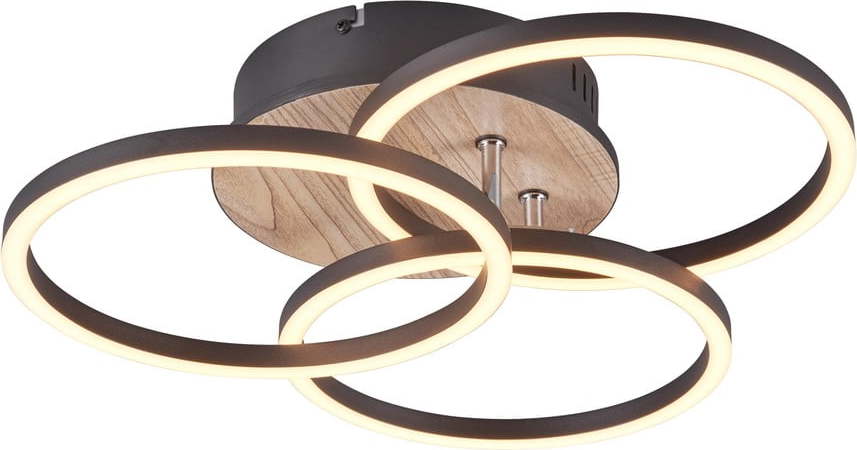 Černo-hnědé LED stropní svítidlo 43x43 cm Circle – Trio TRIO