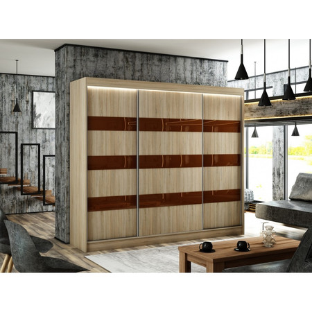 Kvalitní Šatní Skříň Solit 250 cm Dub Sonoma Furniture