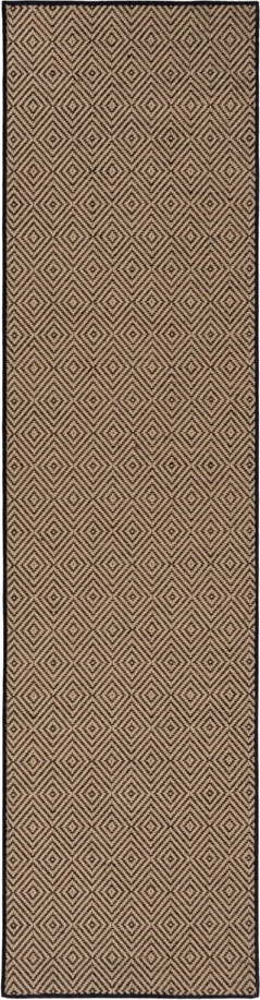 Jutový běhoun na schody v černo-přírodní barvě 60x600 cm Diamond – Flair Rugs Flair Rugs