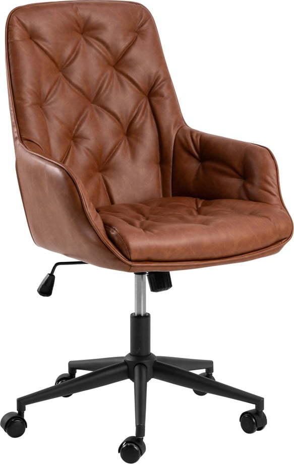 Koňakově hnědá kancelářská židle z imitace kůže Erik – Actona Actona