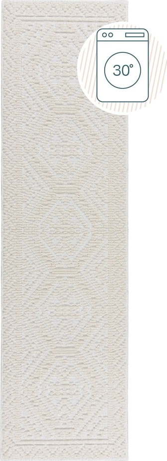 Krémový pratelný běhoun z žinylky 60x240 cm Jaipur – Flair Rugs Flair Rugs