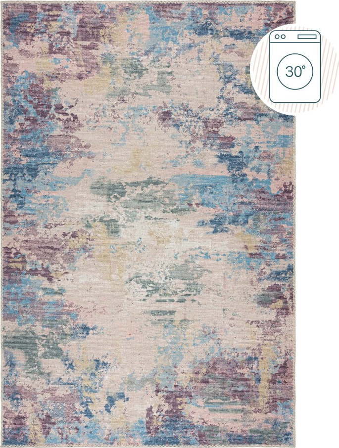 Modro-fialový pratelný koberec s příměsí recyklovaných vláken 80x150 cm Reid – Flair Rugs Flair Rugs