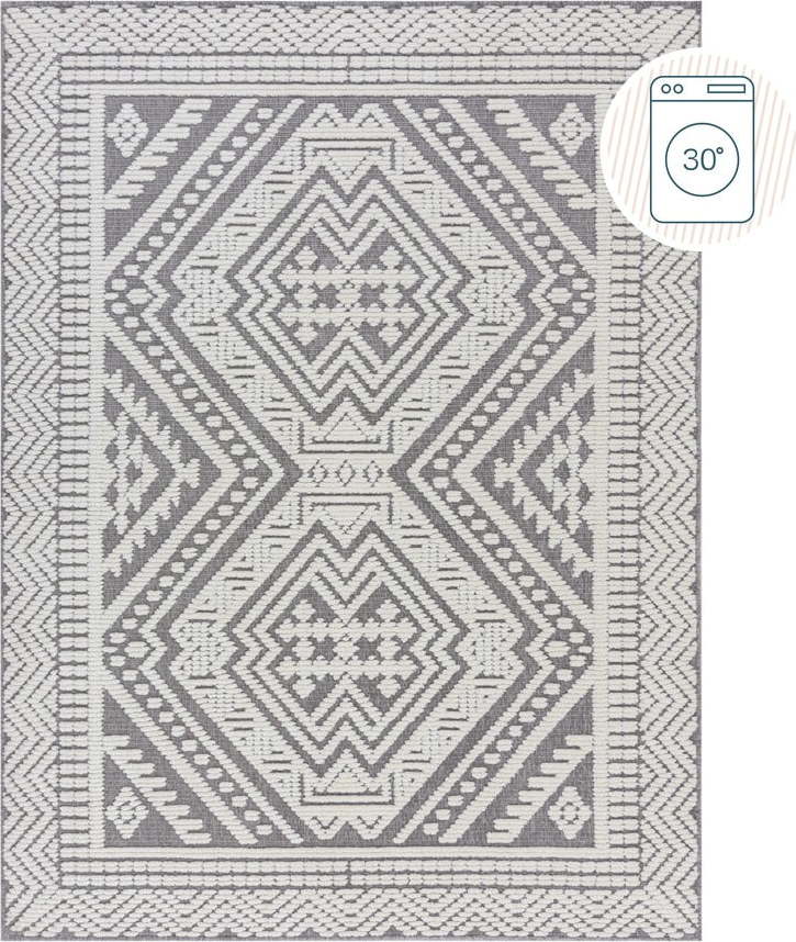 Šedý pratelný koberec z žinylky 80x160 cm Jaipur – Flair Rugs Flair Rugs