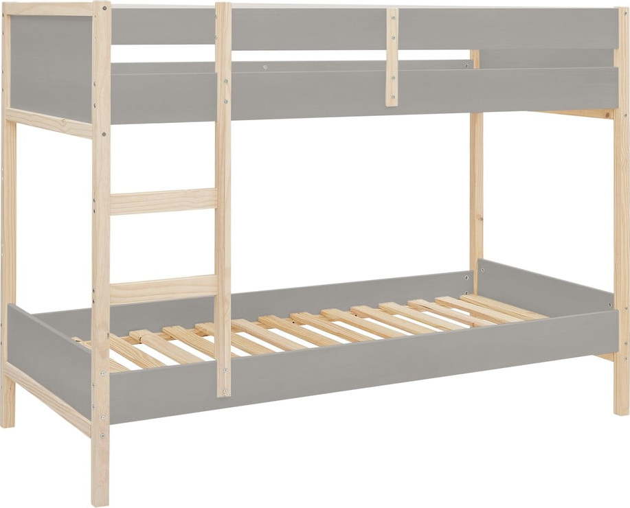 Patrová dětská postel z borovicového dřeva v šedo-přírodní barvě 90x200 cm Square – Støraa Støraa