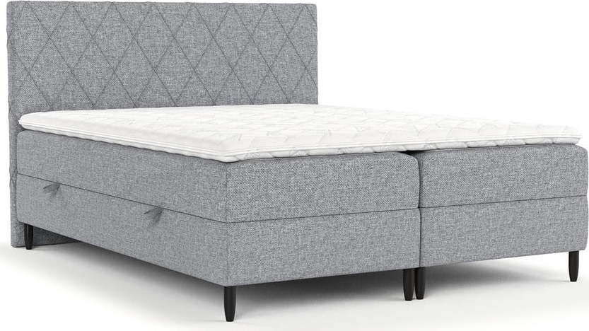 Šedá boxspring postel s úložným prostorem 160x200 cm Gwen – Maison de Rêve Maison de Reve