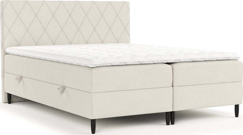 Béžová boxspring postel s úložným prostorem 140x200 cm Gwen – Maison de Rêve Maison de Reve