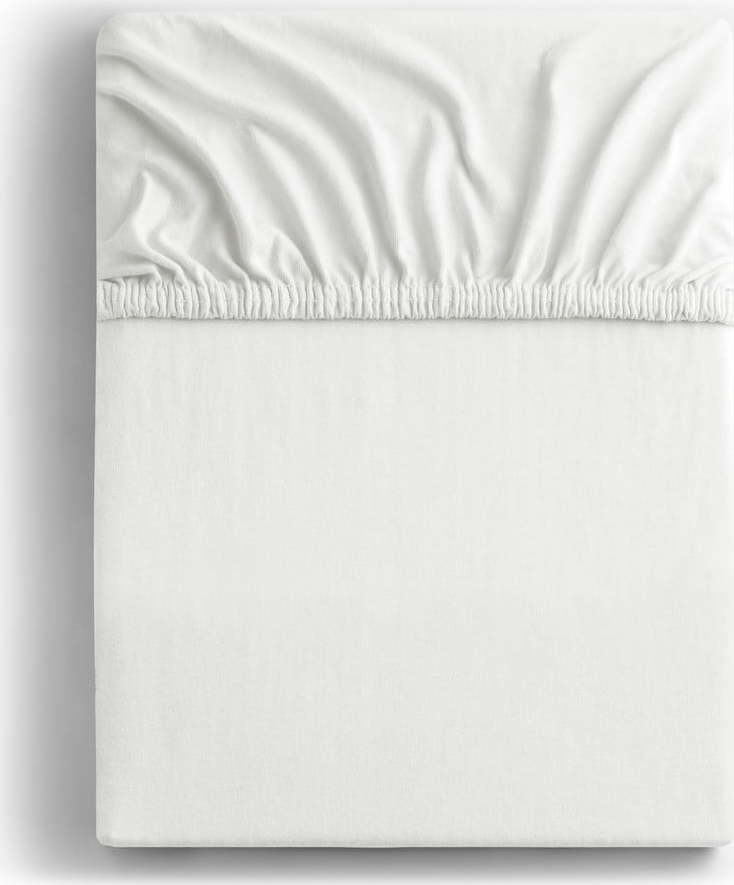 Bílé napínací prostěradlo jersey 140x200 cm Amber – DecoKing DecoKing