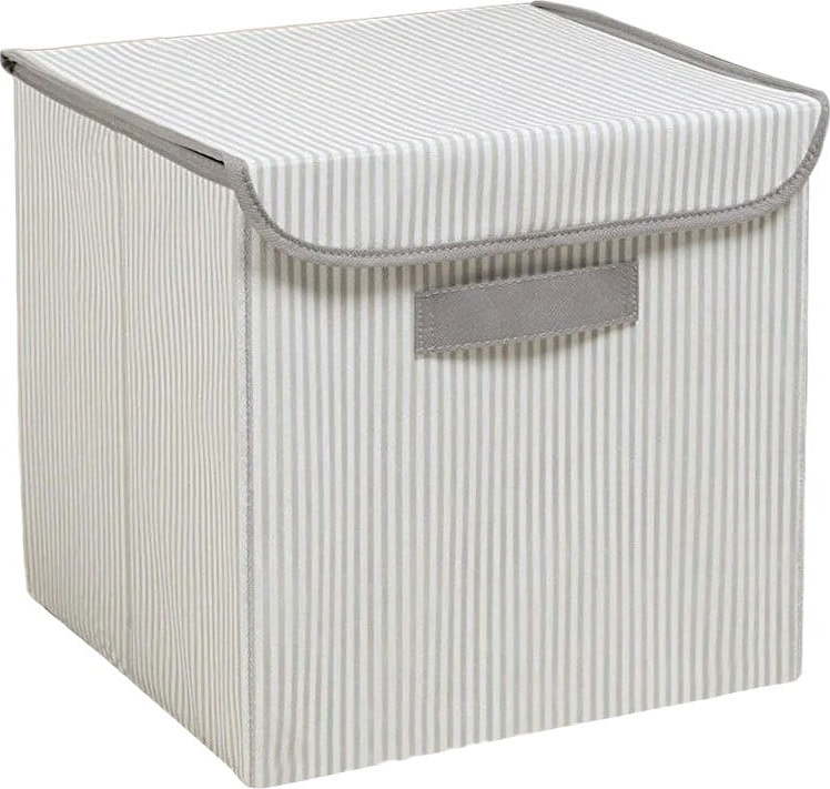 Šedý látkový úložný box s víkem 30x30x30 cm – Mioli Decor Mioli Decor