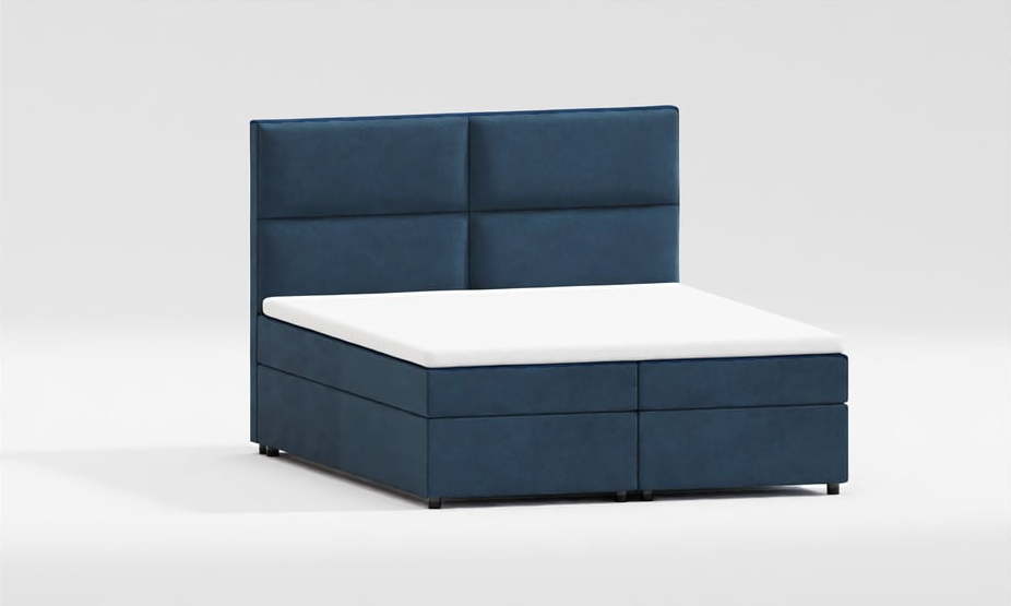 Tmavě modrá boxspring postel s úložným prostorem 160x200 cm – Ropez Ropez