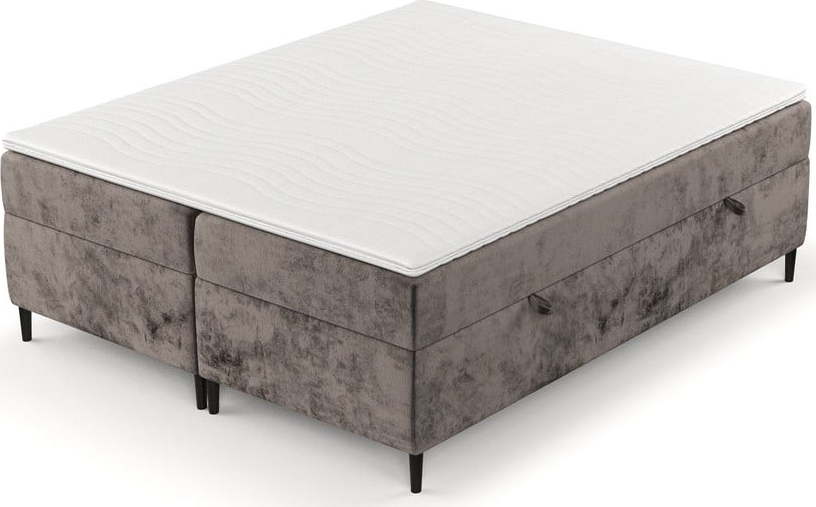 Hnědá boxspring postel s úložným prostorem 140x200 cm Araya – Maison de Rêve Maison de Reve