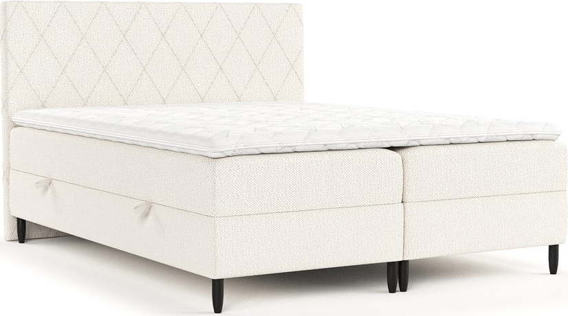 Krémová boxspring postel s úložným prostorem 140x200 cm Gwen – Maison de Rêve Maison de Reve