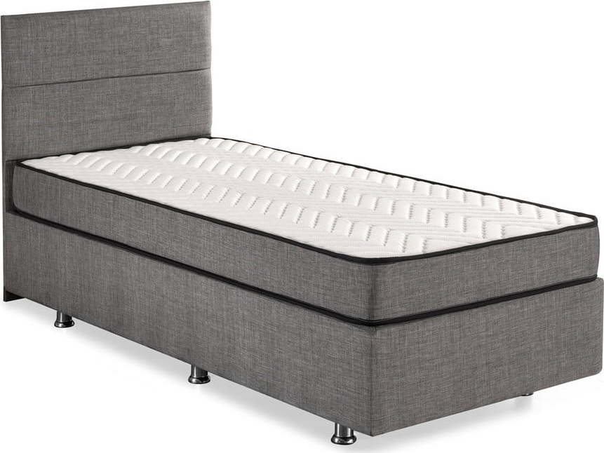 Šedá boxspring postel s úložným prostorem 100x200 cm Silver – Kalune Design Kalune Design