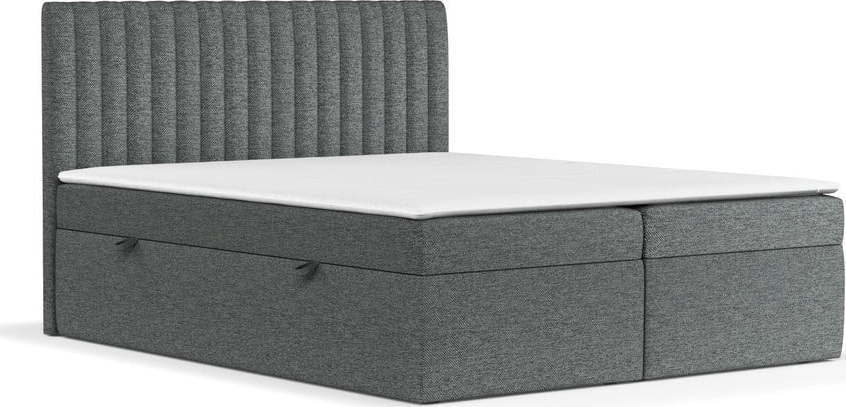 Tmavě šedá boxspring postel s úložným prostorem 140x200 cm Spencer – Maison de Rêve Maison de Reve