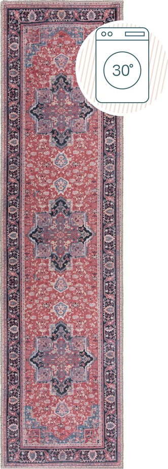 Vínový pratelný běhoun s příměsí recyklovaných vláken 60x230 cm Windsor – Flair Rugs Flair Rugs