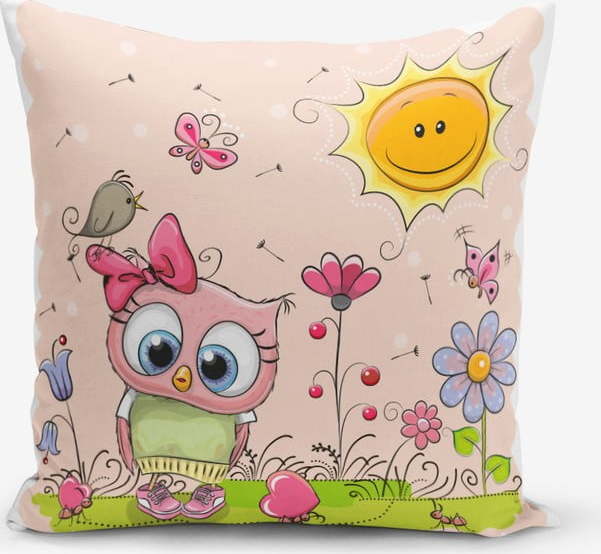 Dětský povlak na polštář 43x43 cm Pink Owl – Mila Home Mila Home