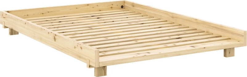 Dvoulůžková postel z borovicového dřeva s roštem v přírodní barvě 180x200 cm Social Bed – Karup Design Karup Design