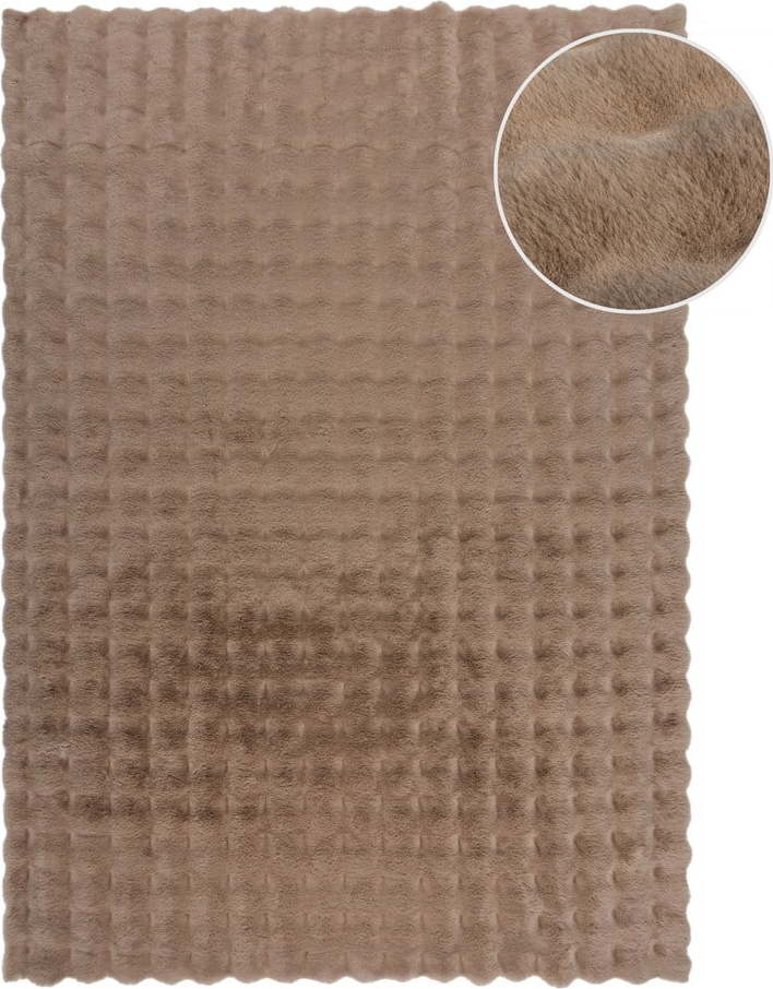 Hnědá syntetická kožešina 80x150 cm Waffle Faux Fur – Flair Rugs Flair Rugs