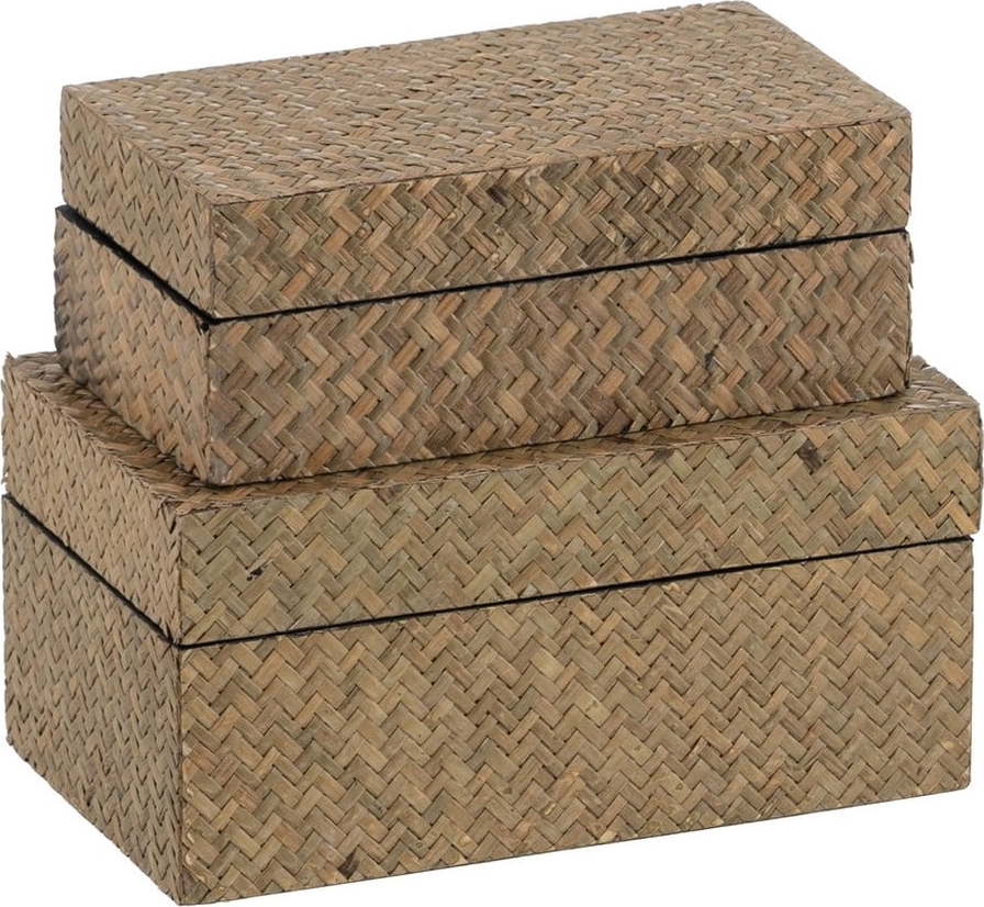 Hnědé dekorativní úložné boxy v sadě 2 ks 25x15x12 cm – Ixia Ixia