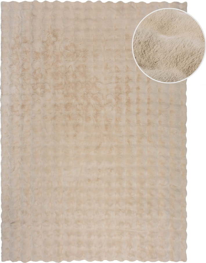 Krémová syntetická kožešina 160x230 cm Waffle Faux Fur – Flair Rugs Flair Rugs