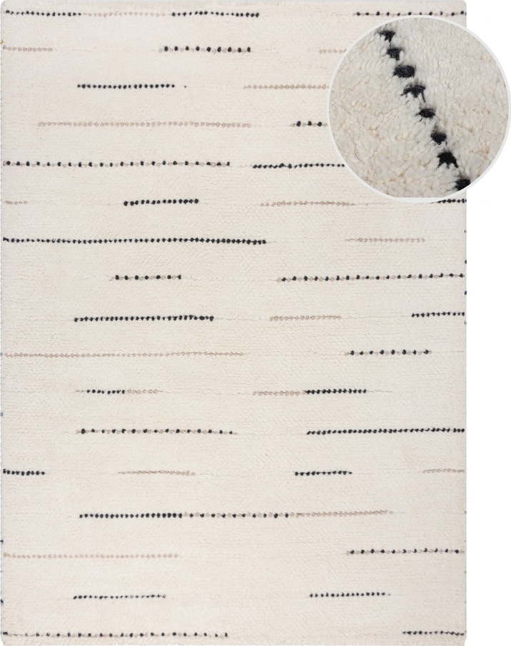 Krémový ručně tkaný vlněný koberec 120x170 cm Dottie Linear – Flair Rugs Flair Rugs