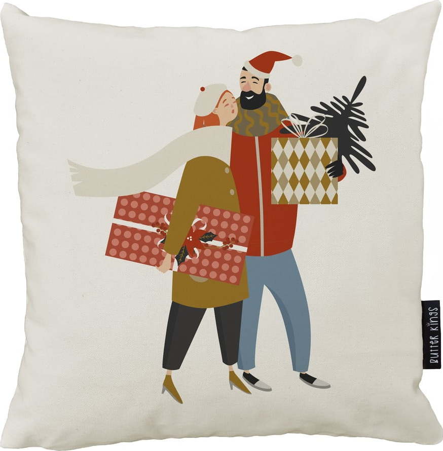 Povlak na polštář s vánočním motivem 45x45 cm Christmas Couple – Butter Kings Butter Kings