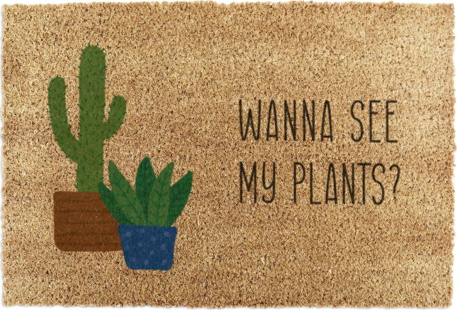 Rohožka z kokosového vlákna 60x90 cm Wanna See My Plants – Artsy Doormats Artsy Doormats