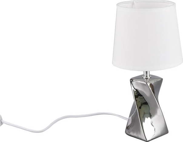 Stolní lampa ve stříbrné barvě s textilním stínidlem (výška 28 cm) Abeba – Trio TRIO