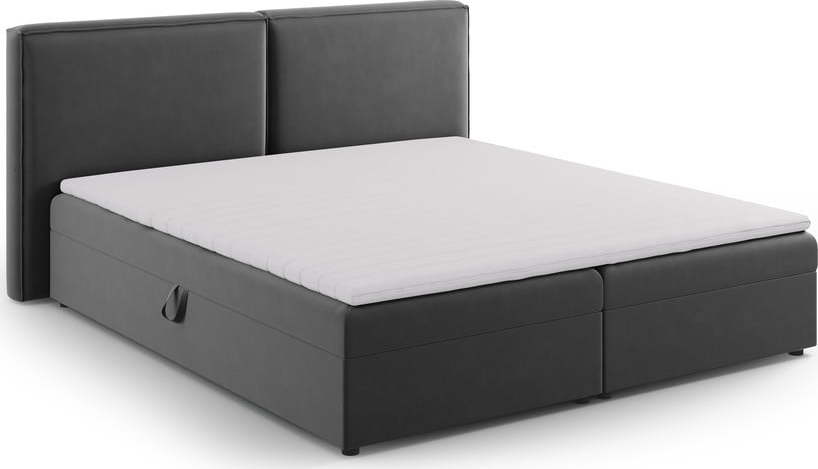 Tmavě šedá boxspring postel s úložným prostorem 180x200 cm Arendal – Cosmopolitan Design Cosmopolitan design