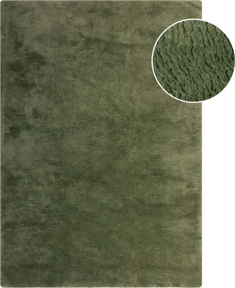 Tmavě zelená syntetická kožešina 80x150 cm Faroe Wool Look Fur – Flair Rugs Flair Rugs