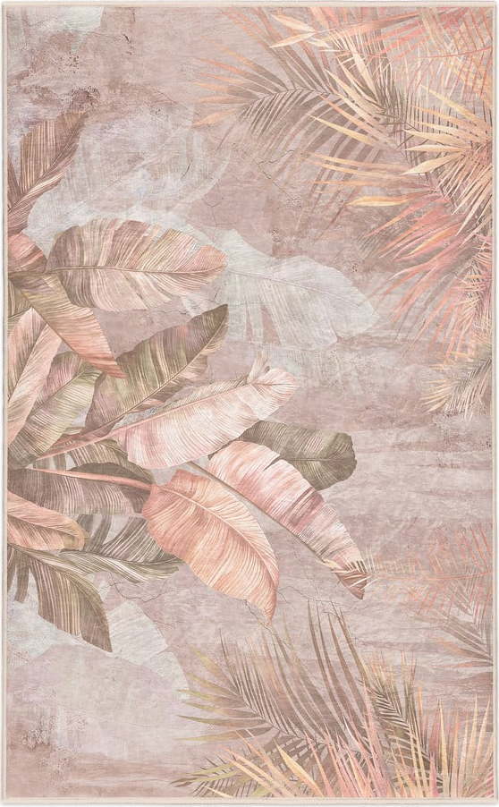 Béžový pratelný koberec 120x180 cm Dusty Leaves – Mila Home Mila Home