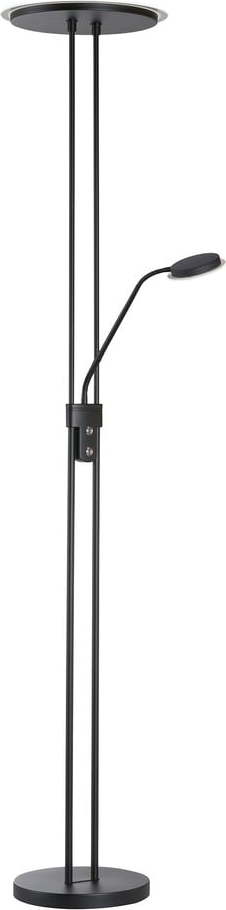 Černá LED stmívatelná stojací lampa se skleněným stínidlem (výška 182 cm) Driva – Fischer & Honsel Fischer & Honsel