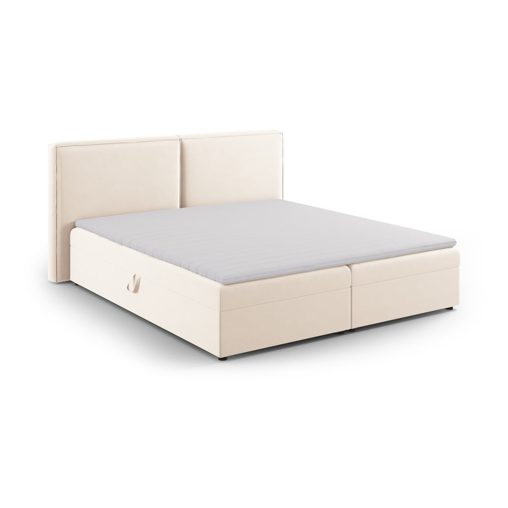 Krémová boxspring postel s úložným prostorem 160x200 cm Arendal – Cosmopolitan Design Cosmopolitan design