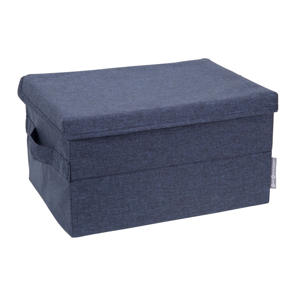 Modrý látkový úložný box s víkem 35x19x26 cm Soft Storage – Bigso Box of Sweden Bigso