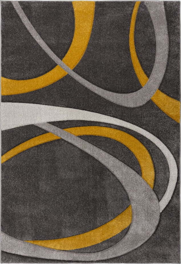 Okrově žluto-šedý koberec 120x170 cm Elude Orb – Flair Rugs Flair Rugs