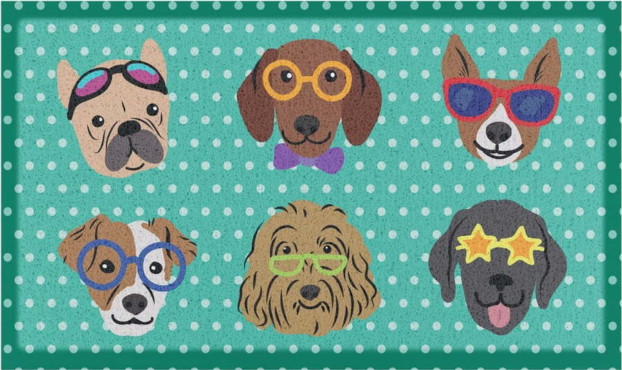 Rohožka 40x70 cm Dogs on Polka Dots – Artsy Doormats Artsy Doormats