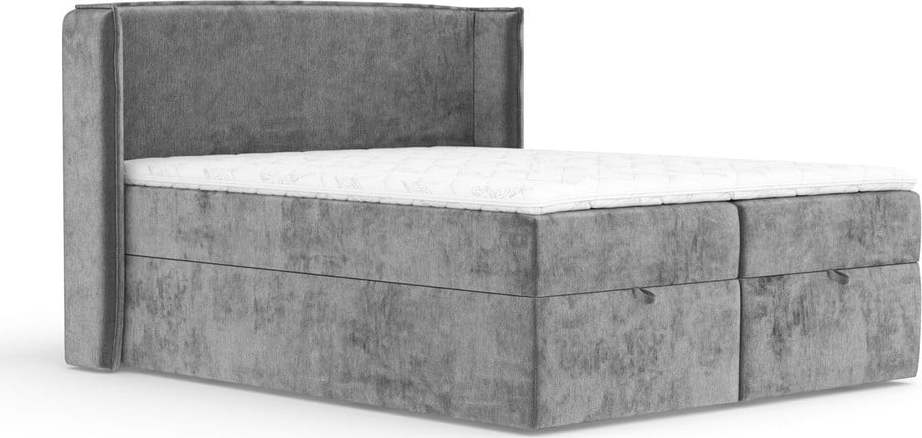 Šedá boxspring postel s úložným prostorem 160x200 cm Passion – Maison de Rêve Maison de Reve