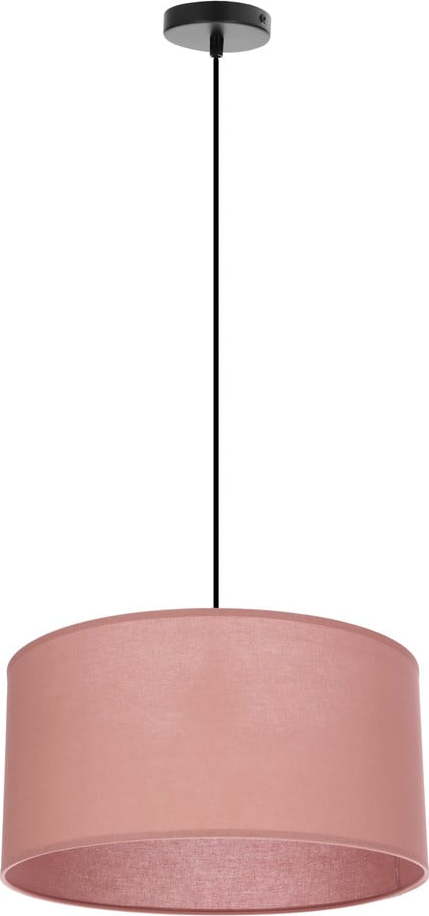 Růžové závěsné svítidlo s textilním stínidlem ø 40 cm Shanti – Candellux Lighting Candellux Lighting